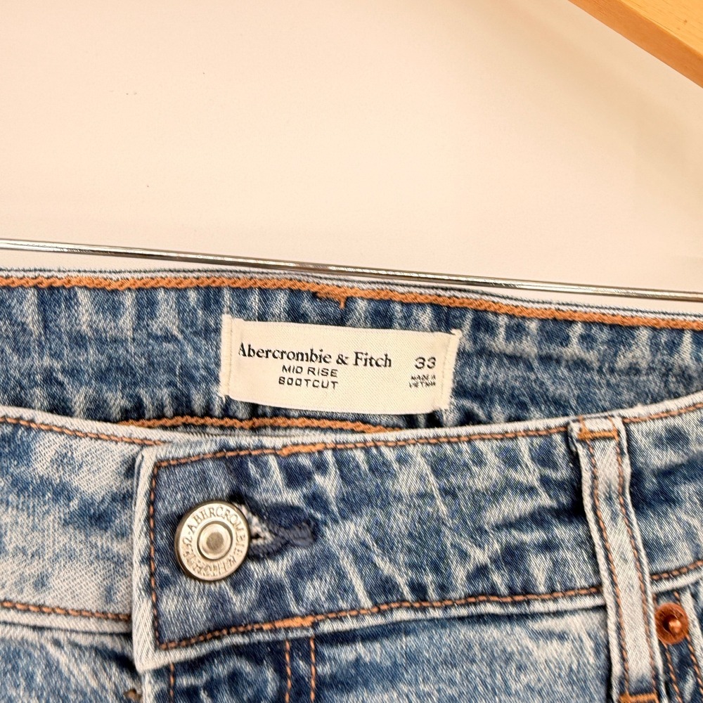 Abercrombie Fitch 90s Straight Womens Mid Rise Curve Love Jeans Size 33 - Picture 3 of 9